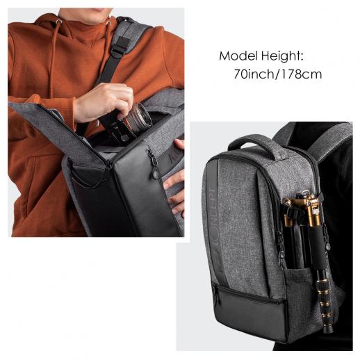 Adjustable Black/Orange Rucksack Bag With Raincover for Hasselblad X1D Camera 