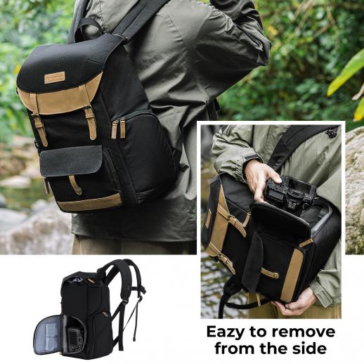 Outdoor Camera Backpack Large Photography Bag with Laptop Compartment  Tripod Holder Waterproof Raincover Hiking Travel Professional DSLR Camera  Backpack for Men Women Side Access - K&F Concept