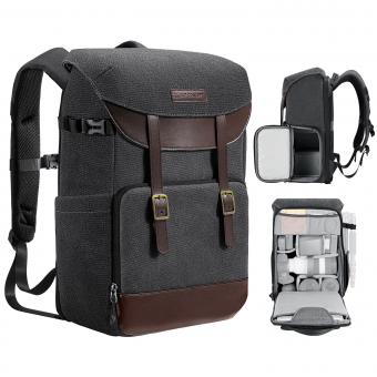 Camera Bag for Photographers Travel Bag for Tripod Camera Lens Accessory with Laptop Compartment and Rain Cover Waterproof Multi-Functional Camera Bags - Backpack 20L Urban Wander 02 (Smoke Grey)