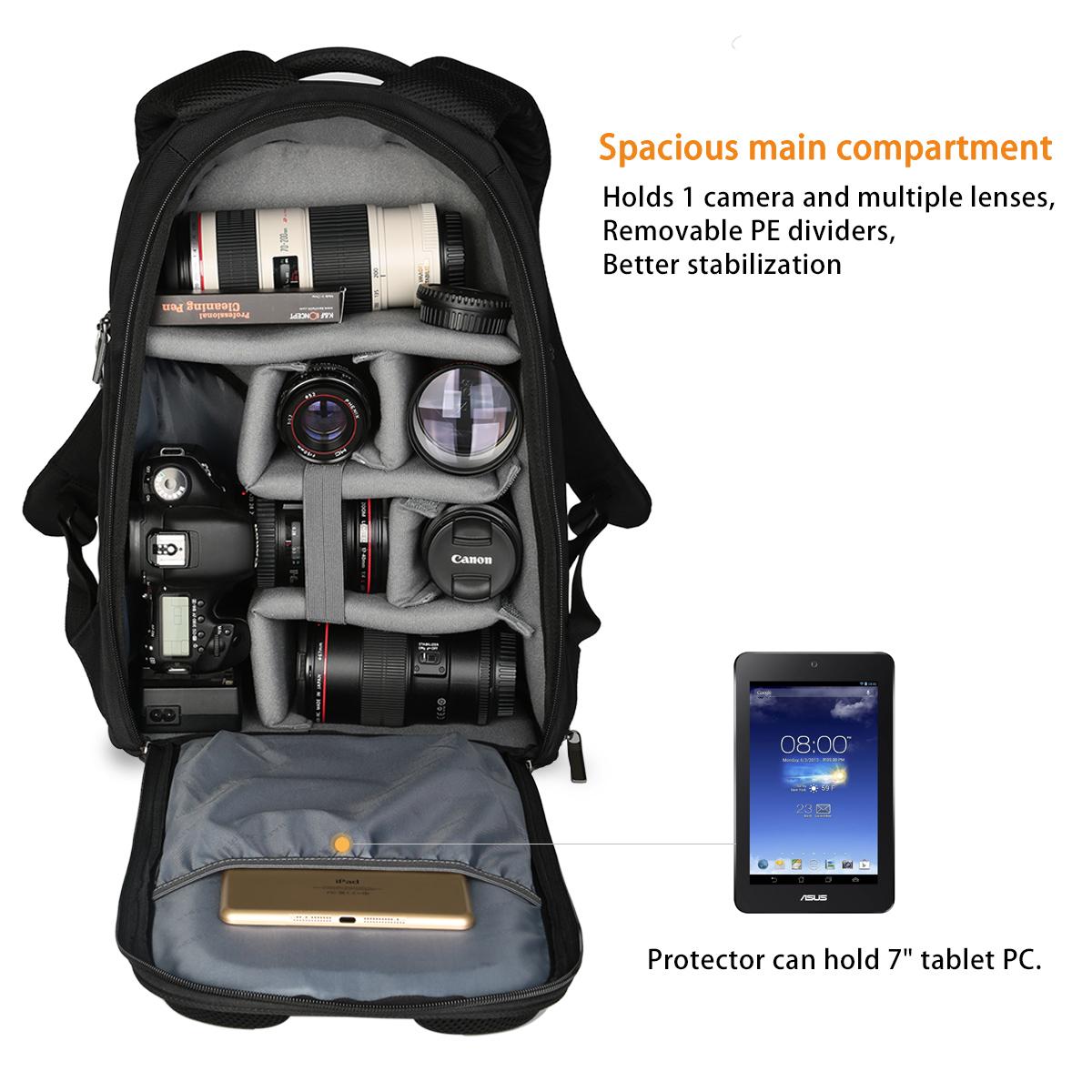 Outdoor Camera Backpack 11.4*7.1*17.0 inches KENTFAITH