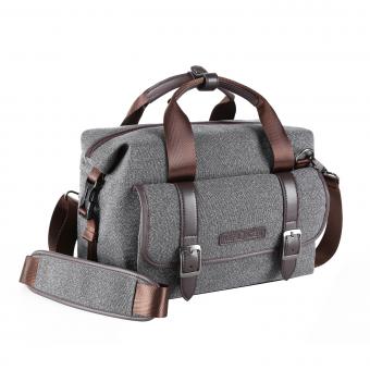 DSLR Camera Messenger Shoulder Bag Gray 11.8*6.3*9.5 inches