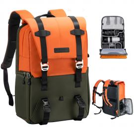 K&F Concept Beta Backpack 20L 사진촬영용 백팩, 소형 카메라 가방 15.6인치 노트북, DSLR 카메라용 커버가 있는 공간 카메라 케이스(오렌지)