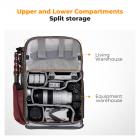 Camera Backpack Camera Bags for Photographers Large Capacity Camera Case with Raincover 15-15.6 Inch Laptop Compartment Compatible for Canon / Nikon / Sony / DJI Mavic Drone - Backpack 20L Urban Wander 01 (Red)