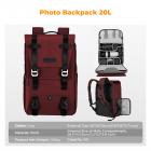 Camera Backpack Camera Bags for Photographers Large Capacity Camera Case with Raincover 15-15.6 Inch Laptop Compartment Compatible for Canon / Nikon / Sony / DJI Mavic Drone - Backpack 20L Urban Wander 01 (Red)