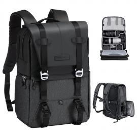 Mochila para câmera Bolsas leves para câmera Capa de chuva de grande capacidade para laptop de 15,6", câmeras DSLR  - Mochila 20L Urban Wander 01(Cinza)