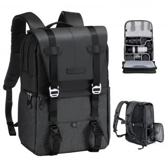 Beta Backpack 20L Photography Backpack, Lightweight Camera Bags Large Capacity Camera Case with Rain Cover for 15.6 Inch Laptop, DSLR Cameras (Black + Deep Grey)