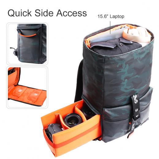 camera bag with side access