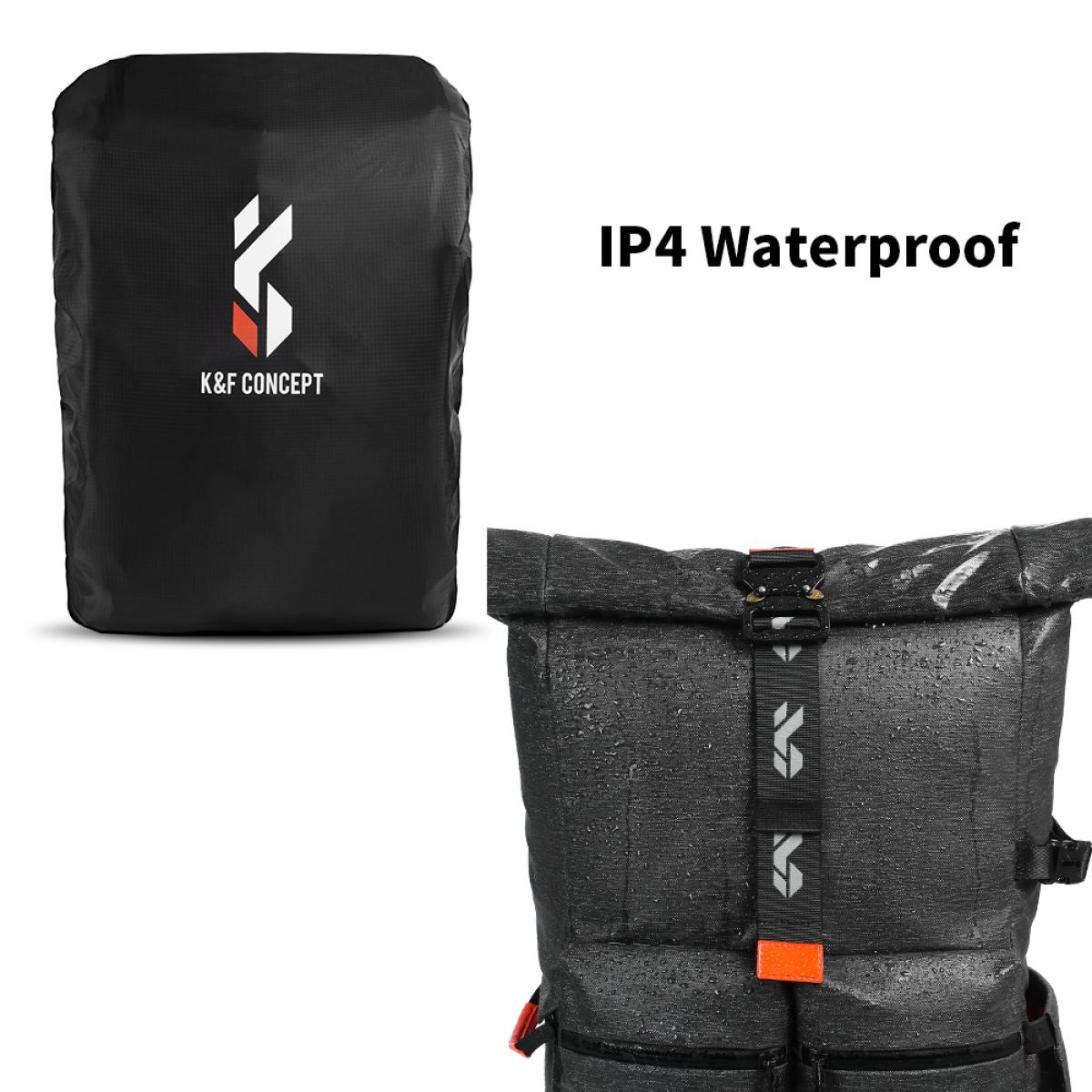 Waterproof Camera Backpack 2in1 for Photography and Hiking, Black