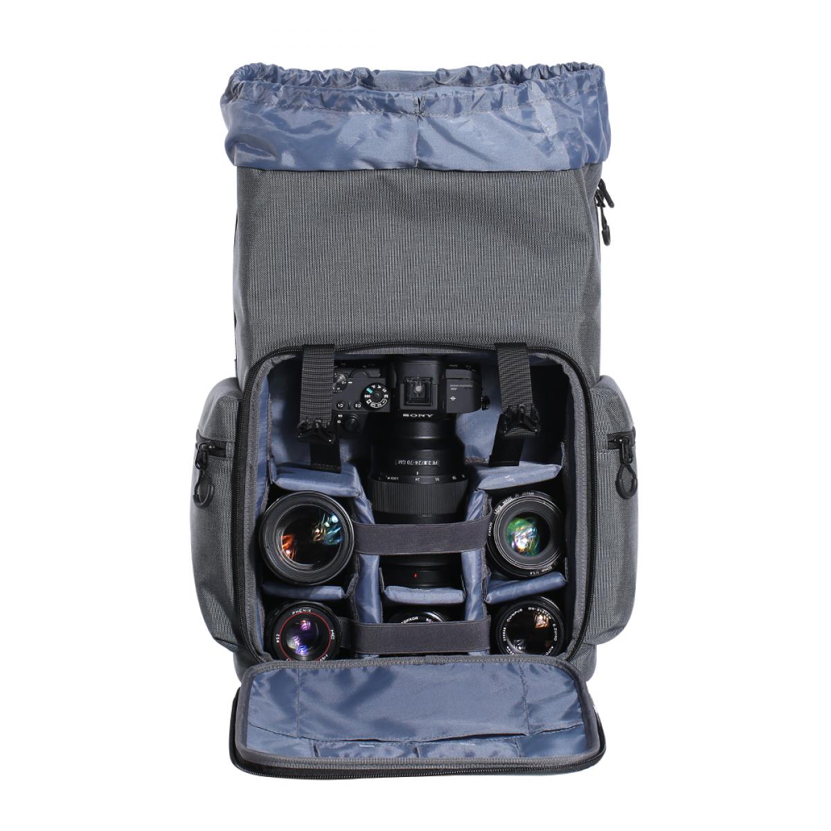 Sac à dos pour appareil photo 15,6 25L avec compartiment pour ordinateur  portable pour appareil photo reflex numérique/SLR sans miroir pour appareil  photo/objectif/trépied Sony Canon Nikon, bleu - K&F Concept