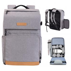 K&F Concept 22L Camera Case for Photographers Large Capacity Camera Bags with Raincover 15.6 Inch Laptop Compartment for Camera Drone Bags - Backpack  22L Nature Wander 11 (Grey)