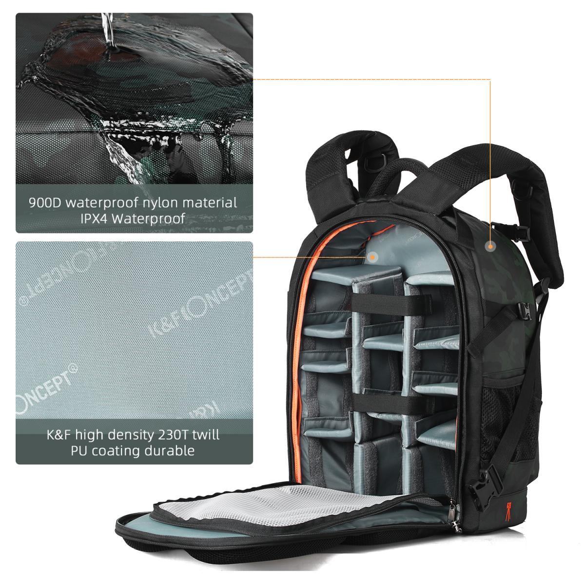 K&F Concept K&F Concept Multifunctional Large DSLR Camera Backpack for Outdoor Travel