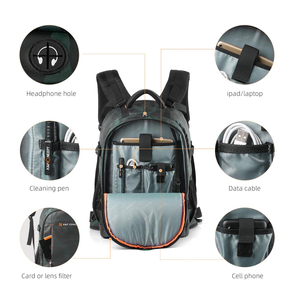 Multifunctional Large DSLR Camera Backpack for Outdoor Travel