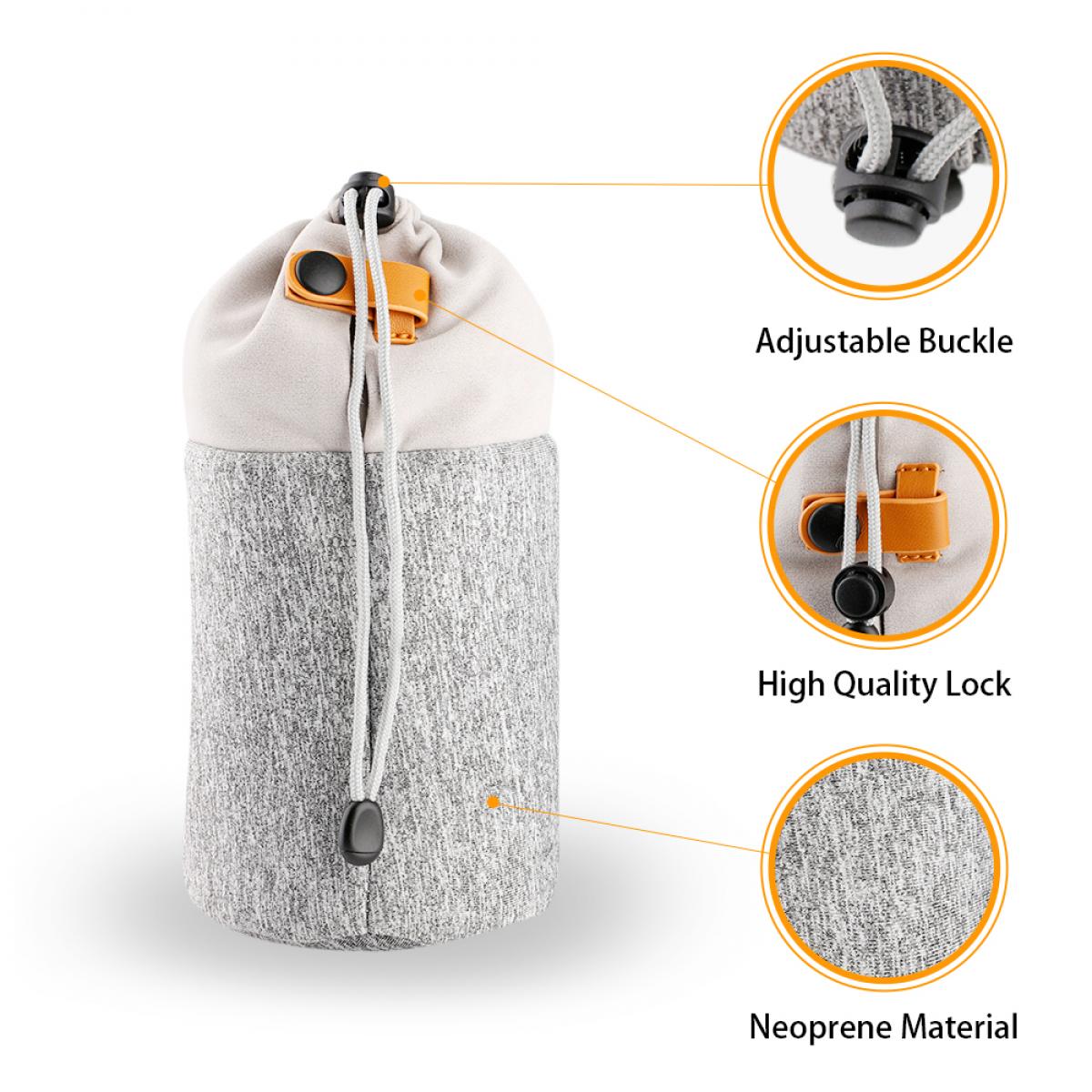 Camera Lens Bag, Protective Lens Pouch Bag, 2-in-1 Neoprene Lens Carry Case Compatible with Multiple Sizes Camera Lens 10*18cm