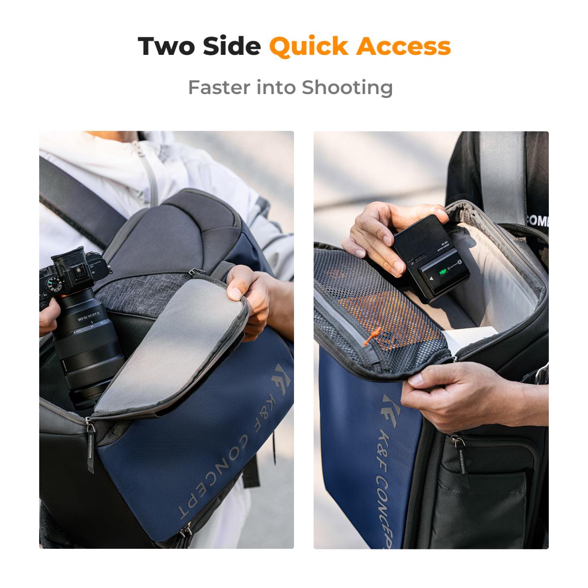 Best Side Access Camera Backpack Side Access Camera Backpack 25L, 25L 01 (Blue) | K&F Concept - K&F Concept