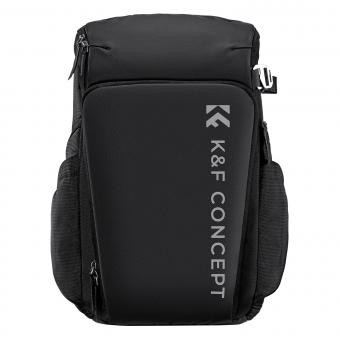 K&F Concept カメラアルファ バックパック エア 25L，カメラマン用カメラバッグ 大容量 レインカバー付き, ブラック