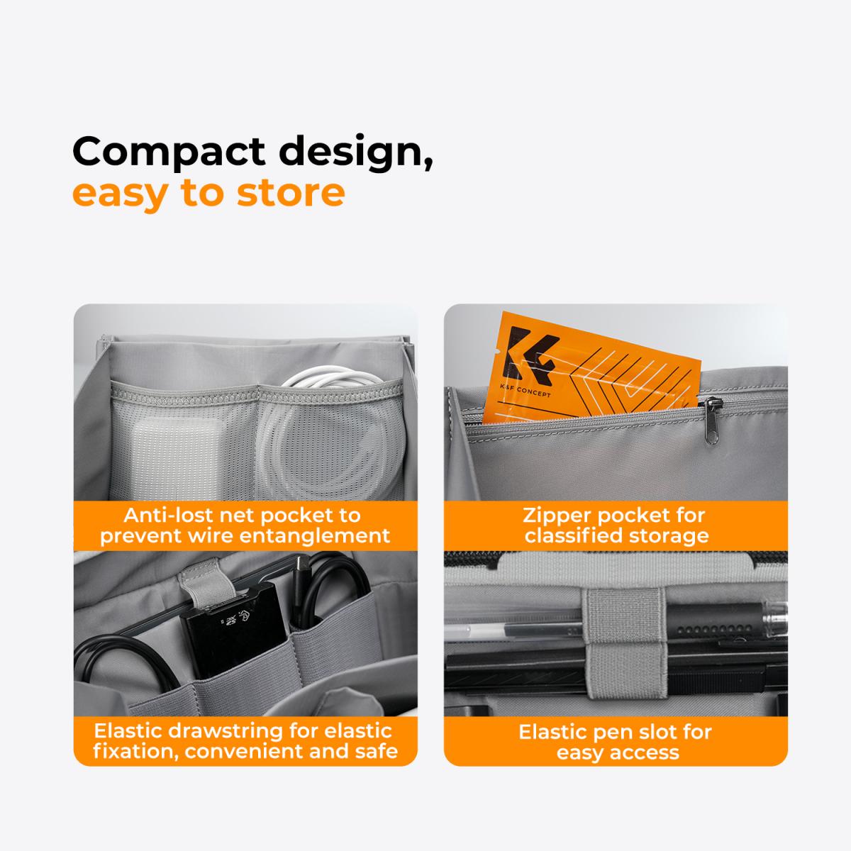 K&F Concept Digital Organizer Versatile Bag for Convenient Storage of Mobile Phones, Cables, Chargers, Earphones, and Other Personal Items