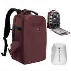 Mochila rígida para câmera K&F Concept, bolsa para fotografia DSLR com compartimento para laptop de 15-15,6 polegadas, capa à prova d'água compatível com drones Canon/Nikon/Sony/DJI Mavic - Mochila 22L Nature Wander 10 (vermelha)