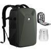 K&F Concept Camera Backpack, Hardshell DSLR Photography Camera Bag with 15-15.6 Inch Laptop Compartment Waterproof Camera Case Compatible for Canon/Nikon/Sony/DJI Mavic Drone, Green