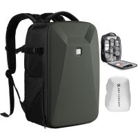 K&F Concept Camera Backpack, Hardshell DSLR Photography Camera Bag with 15-15.6 Inch Laptop Compartment Waterproof Camera Case Compatible for Canon/Nikon/Sony/DJI Mavic Drone, Green