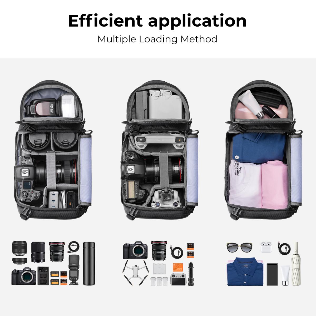 Sling Waterproof Bag Gopro/DJI Black K&F Concept - KENTFAITH