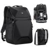 	K&F Concept Camera Backpack 20L Large Waterproof Camera Bag with Front HardShell / 15.6" Laptop / Tripod Compartment for Photographers, Black