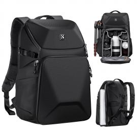 K&F Concept Camera Backpack 20L Large Waterproof Camera Bag with Front HardShell / 15.6" Laptop / Tripod Compartment for Photographers - Backpack  25L Nature Wander 02(Black）