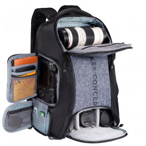 K&F Concept Camera Backpack 25L Large Capacity Camera Bag for Photographers with Raincover Camera Case with 15.6 Inch Laptop Compartment Compatible for Canon/Nikon/Sony/DJI Mavic Drone - Backpack 25L Nature Wander 08 (Grey）