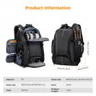K&F Concept Camera Backpack 25L Large Capacity Camera Bag for Photographers with Raincover Camera Case with 15.6 Inch Laptop Compartment Compatible for Canon/Nikon/Sony/DJI Mavic Drone - Backpack 25L Nature Wander 08 (Black)