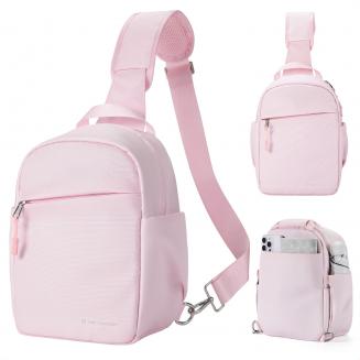 K&F Concept Camera Sling Bag Small Camera Crossbody Shoulder Backpack DSLR/SLR/Mirrorless Camera Compact Case Photography Bags 5L, Urban Wander 05 Light Pink