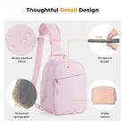 K&F Concept Camera Sling Bag Small Camera Crossbody Shoulder Backpack DSLR/SLR/Mirrorless Camera Compact Case Photography Bags 5L, Urban Wander 05 Light Pink