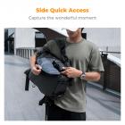 Mochila para câmera K&F Concept 20L Nature Wander 11 preta, bolsa de viagem à prova d'água para fotografia com compartimento para laptop de 15,6", suporte para tripé e armazenamento expansível para fotógrafos