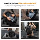 Mochila para câmera K&F Concept 20L Nature Wander 11 preta, bolsa de viagem à prova d'água para fotografia com compartimento para laptop de 15,6", suporte para tripé e armazenamento expansível para fotógrafos