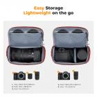 K&F Concept カメラスリングバッグ 小型 クロスボディ カメラケース DSLR/SLR/キュート コンパクト ショルダー 写真撮影用バッグ 写真家用 - スリングバッグ 5L Urban Wander 05 (レッド)