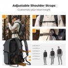 K&F Concept 25L Large Camera Backpack for DSLR SLR Cameras, Anti-Theft Waterproof with Rain Cover, Tripod Holder for Photographers - Backpack 25L Star Wander03 (Black)