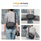 K&F Concept Alpha Camera Sling Bag 4L Photography Shoulder Bag, Compatible with Canon / Nikon / Sony Camears / DJI Mavic Drones - Sling Bag 4L Urban Wander 12 (Black)