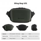 K&F Concept Alpha Camera Sling Bag 4L Photography Shoulder Bag, Compatible with Canon / Nikon / Sony Camears / DJI Mavic Drones - Sling Bag 4L Urban Wander 12 (Green)