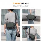 K&F Concept Alpha Camera Sling Bag 4L Photography Shoulder Bag, Compatible with Canon / Nikon / Sony Camears / DJI Mavic Drones - Sling Bag 4L Urban Wander 12 (Green)