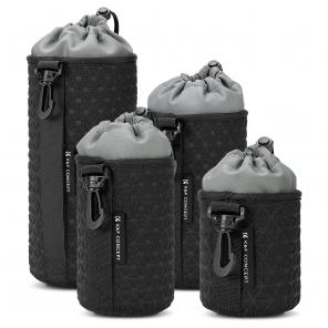4 Pack Camera Lens Pouch Case, Protective Lens Bag for Mirrorless Lenses, Drawstring Camera Lens Pouches for Canon, Nikon, Pentax, Sony, Olympus Lens