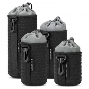 K&F Concept 4 Pack Camera Lens Pouch Case, Protective Lens Bag for Mirrorless Lenses, Drawstring Camera Lens Pouches for Canon, Nikon, Pentax, Sony, Olympus Lens