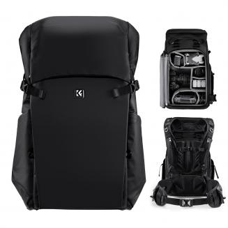 K&F Concept 30L Camera Backpack, Professional Waterproof DSLR Backpack with Removable Customizable Insert, Adjustable Straps – Fits 15" Laptop, Camera Gear, Backpack 30L Star Wander01 Black