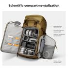 K&F Concept 40L Professional Adventure Camera Backpack | Ergonomic Trekking Bag for DSLR/Mirrorless, Tripod Holder & Weatherproof, Champagne Color