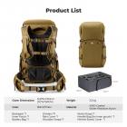 K&F Concept 40L Professional Adventure Camera Backpack | Ergonomic Trekking Bag for DSLR/Mirrorless, Tripod Holder & Weatherproof, Champagne Color
