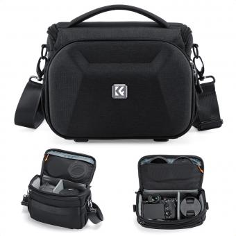 K&F Concept Camera Sling Bag, Quick Access Waterproof Crossbody Bag for DSLR/Mirrorless, with Hard Shell & Tripod Holder, Size M