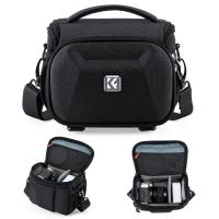 K&F Concept Camera Sling Bag, Quick Access Waterproof Crossbody Bag for DSLR/Mirrorless, with Hard Shell & Tripod Holder, Size S