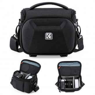 K&F Concept Camera Sling Bag, Quick Access Waterproof Crossbody Bag for DSLR/Mirrorless, with Hard Shell & Tripod Holder, Size S