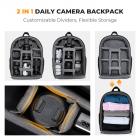 K&F Concept 13L Camera Backpack Nature Wander 12 Black, Lightweight Photography Bag with Quick Access Front Opening, Tripod Strap & Dual-Purpose Design for Travel and Daily Use