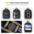 K&F Concept 13L Camera Backpack Nature Wander 12 Black, Lightweight Photography Bag with Quick Access Front Opening, Tripod Strap & Dual-Purpose Design for Travel and Daily Use, Green-PU