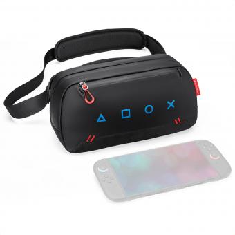 Carrying Case with 8 Game Cards Slots, Portable Game Bag for Consoles & Accessories, Lightweight Sling Crossbody Bag Compatible with Nintendo Switch 2/Steam Deck OLED/PlayStation