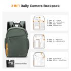 K&F Concept 5L Camera Sling Bag, Lightweight Shoulder Camera Case for Photographers, Fits 9.7" iPad, Waterproof Crossbody Bag with Removable Dividers for Mirrorless Cameras, Canon, Nikon, Sony - Minimalist Style, Green