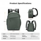 K&F Concept 5L Camera Sling Bag, Lightweight Shoulder Camera Case for Photographers, Fits 9.7" iPad, Waterproof Crossbody Bag with Removable Dividers for Mirrorless Cameras, Canon, Nikon, Sony - Minimalist Style, Green